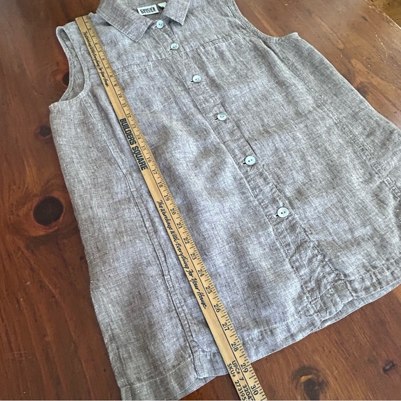 CHICO'S Linen Button TOP Shirt & PANTS Crop 3 XL 16 Beach Lagenlook Set Outfit - Picture 9 of 16